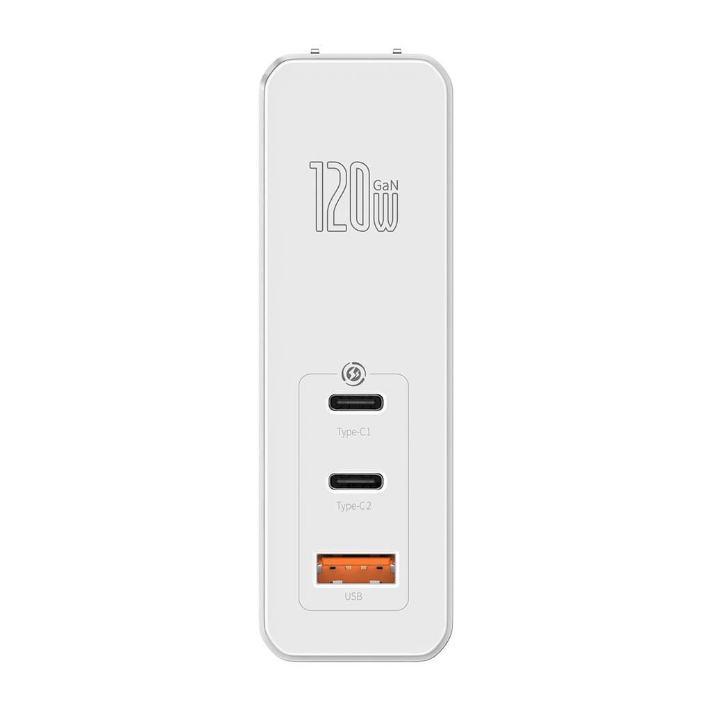 倍思 120W 氮化镓快速充电器 2USB-C 1USB-A