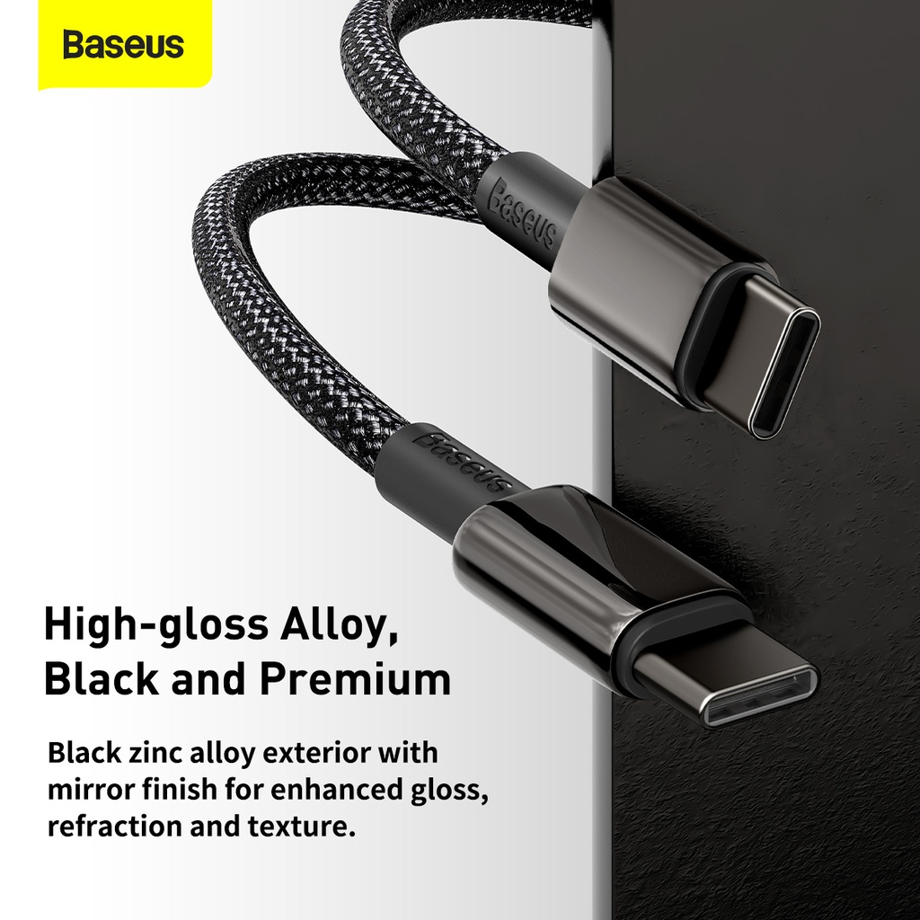Baseus Tungsten Gold Fast Charging Data Cable Type-C to Type-C 100W 1m Black