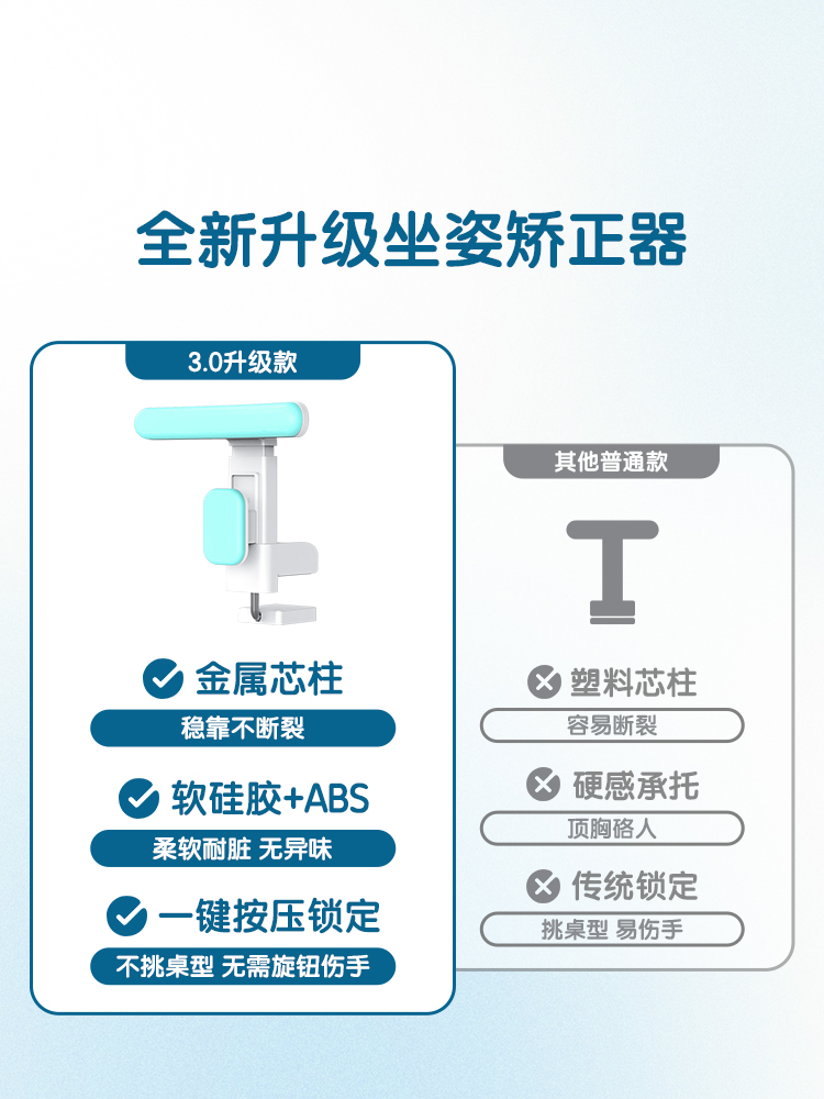 得力坐姿矫正器小学生桌面款写字姿势矫正器写作业矫正防驼背坐姿神器孩子儿童纠正坐姿防低头护眼视力保护器