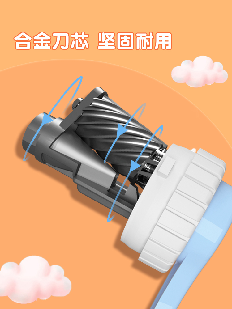 得力自动进笔卷笔刀转笔刀小学生专用铅笔削笔器削笔刀儿童削笔机卷笔器铅笔刀卡通可爱0641A