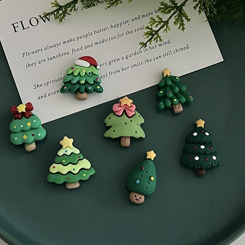 ins迷你可爱圣诞树磁吸图钉装饰冰箱贴磁性贴照片个性创意雪人
