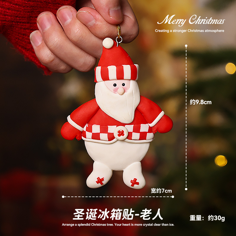 热销新款圣诞装饰个性卡通创意磁吸可爱冰箱贴可爱树脂文创贴挂件