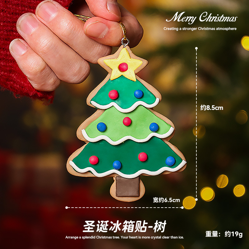 热销新款圣诞装饰个性卡通创意磁吸可爱冰箱贴可爱树脂文创贴挂件