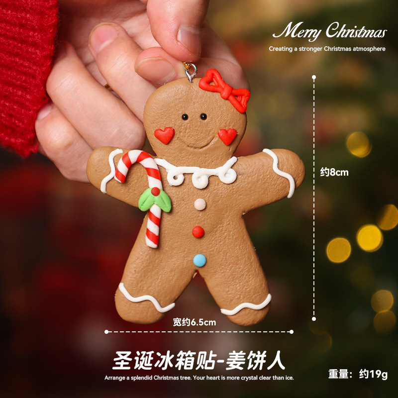 热销新款圣诞装饰个性卡通创意磁吸可爱冰箱贴可爱树脂文创贴挂件