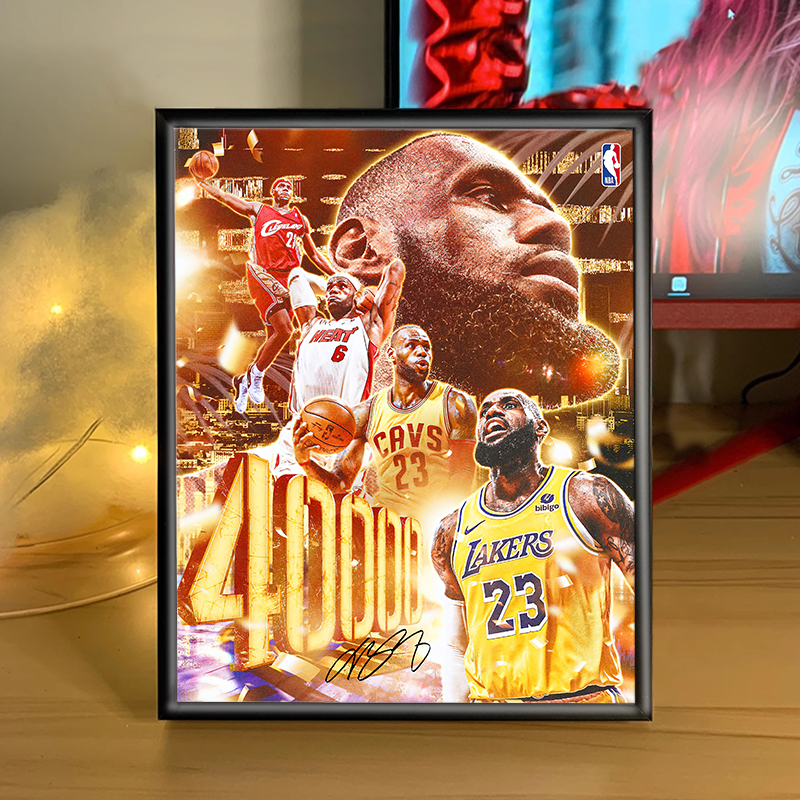 詹姆斯签名海报纪念相框摆件nba球星周边装饰画挂画手办生日礼物