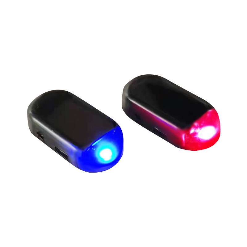 太阳能汽车警示爆闪灯车内免接线改装通用模拟防盗led装饰呼吸灯