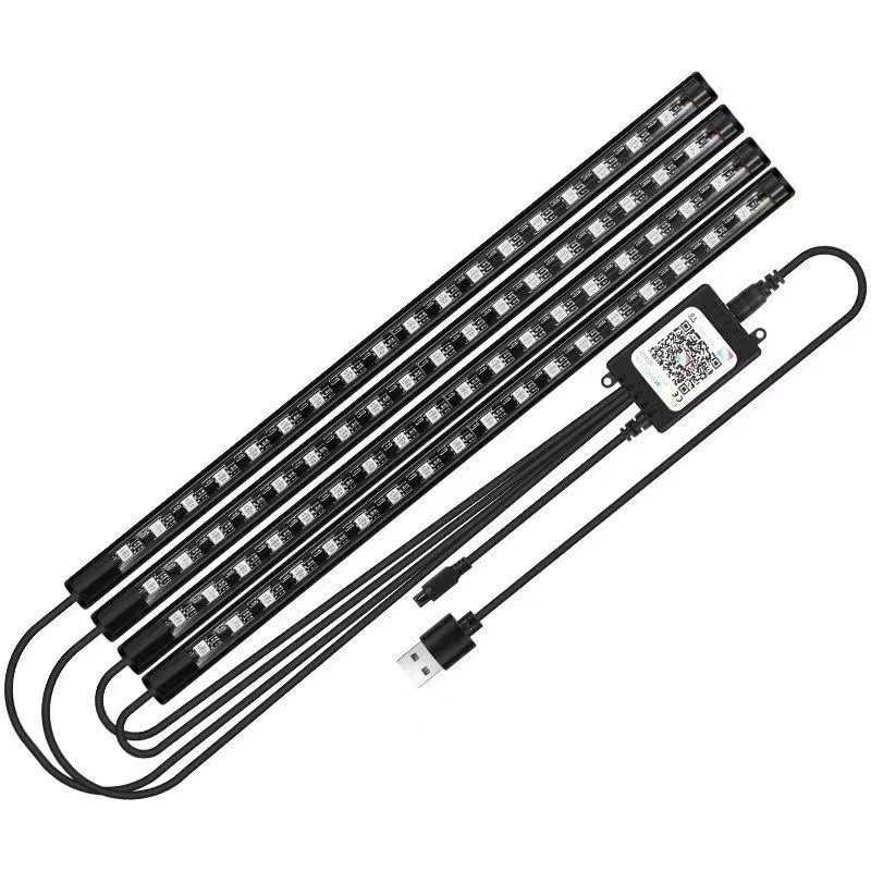 汽车氛围灯免接线改装车内装饰led音乐节奏声控脚底闪灯后排动态