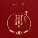 故宫淘宝｜五福红绳编织手链红玛瑙手串蛇年本命年红手绳新年礼物