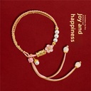 故宫淘宝｜五福红绳编织手链红玛瑙手串蛇年本命年红手绳新年礼物