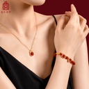 故宫淘宝｜红玛瑙925银红绳本命年手链项链文创生日礼物女生