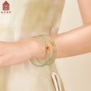 故宫淘宝｜如意叮当镯一对玉髓手镯文创本命年新年生日礼物女生