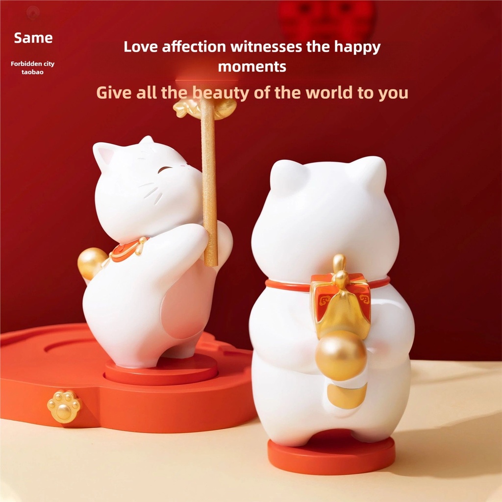 故宫淘宝｜天作之合如意猫摆件文创婚礼结婚订婚新婚礼物送新人