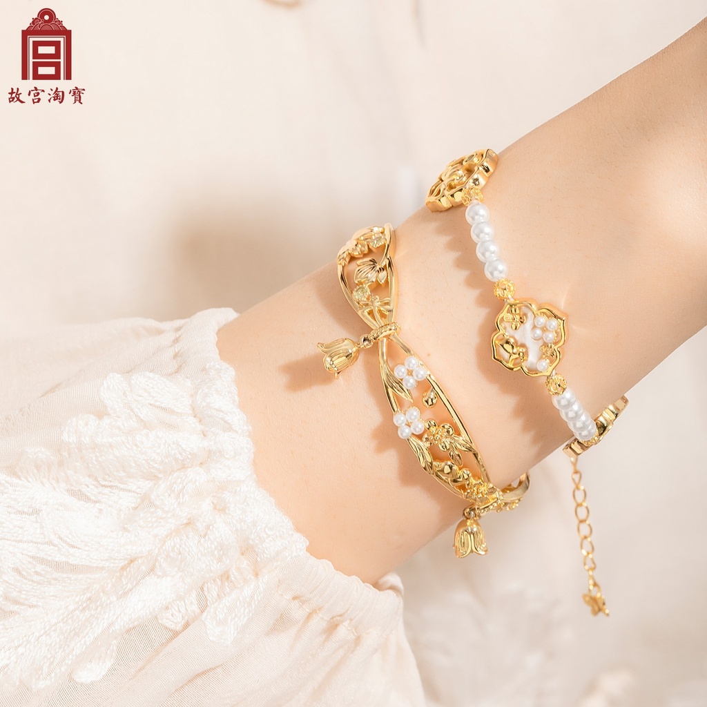 故宫淘宝｜四季平安铃手链仿珍珠手镯饰品轻奢小众三八节生日礼物