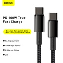 Baseus Tungsten Gold Fast Charging Data Cable Type-C to Type-C 100W 1m Black