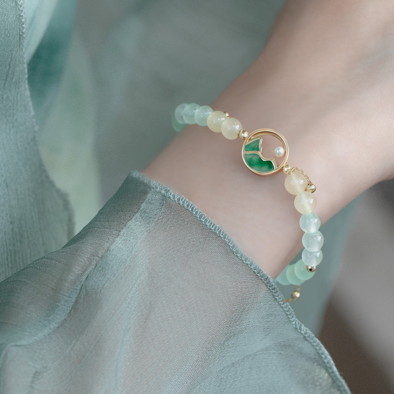 Forbidden City Taobao | Original, Luxury, and Niche Cultural and Creative Bracelet and Necklace Inspired by A Panorama of Rivers and Mountains - Ideal Valentine's Day or Birthday Gift for Girls