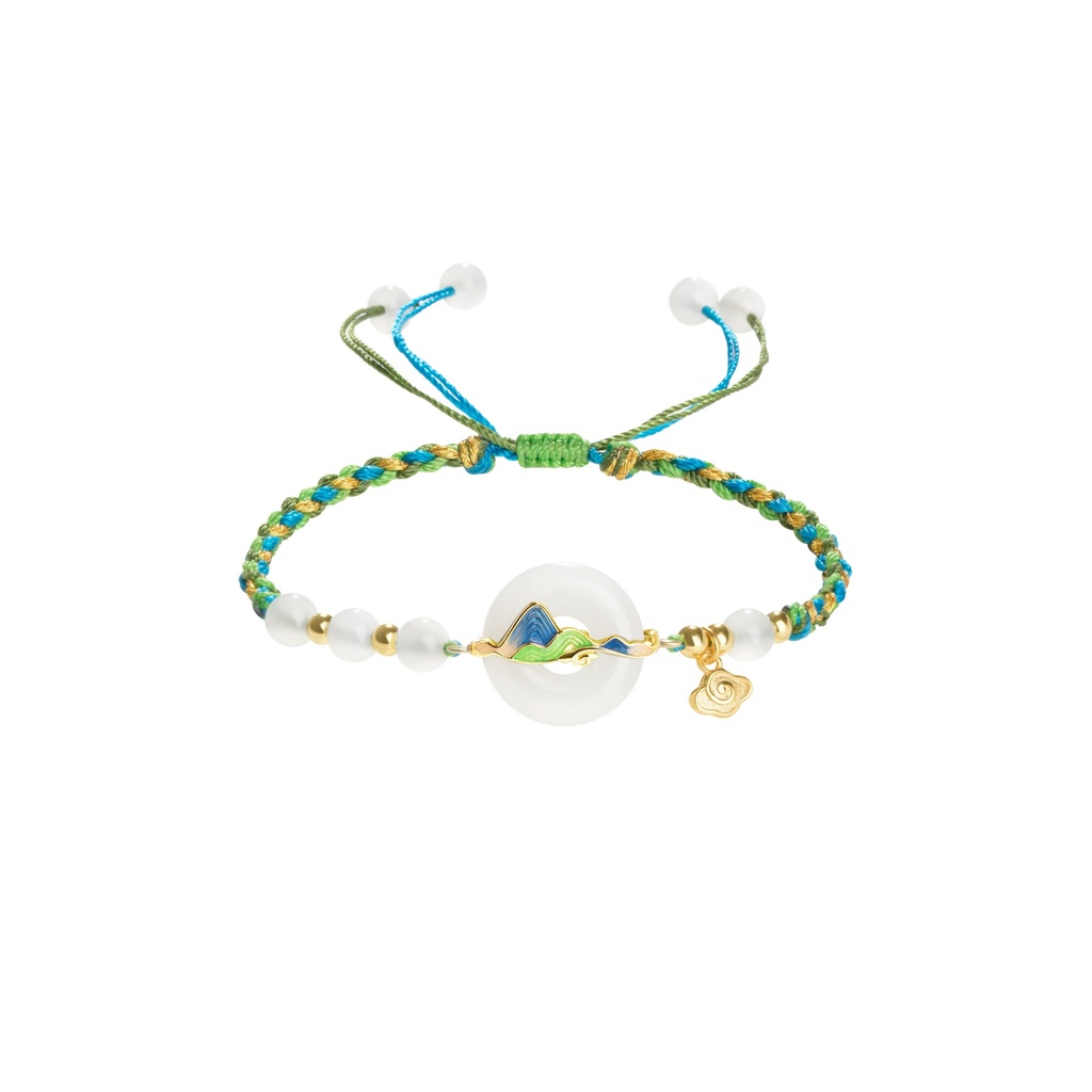 Palace Museum Taobao | Thousand Li of Rivers and Mountains Hetian Jade Peace Pendant Bracelet, a Cultural and Creative Chinese-style Gift for Birthdays and International Women's Day