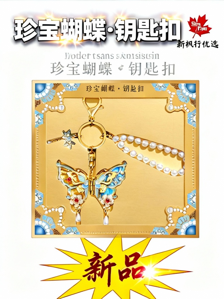 Cité interdite taobao | trésor papillon porte-clés pendentif sac suspendu musée marchandise cadeau d'anniversaire filles cadeau
