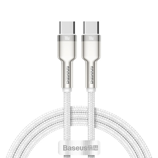 [CE0004] Baseus Cafule Metal Data Cable Type-C to Type-C 100W 2m White
