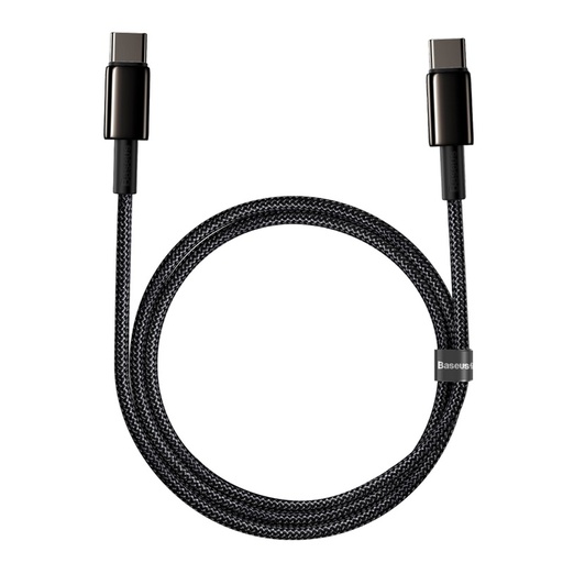 [CE0009] Baseus Tungsten Gold Fast Charging Data Cable Type-C to Type-C, 100W, 2m, Black