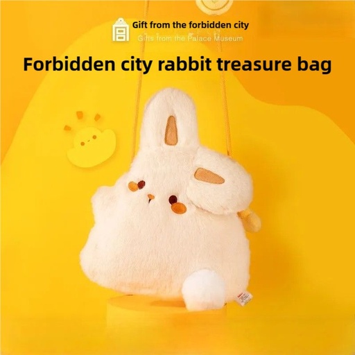 [GGTB00032] The Palace Museum Taobao | Rabbit Bao Doll Mobile Phone Bag, Plush Crossbody Bag, Rabbit Bag, Ideal as a Birthday Gift, Cultural and Creative Product from the Museum