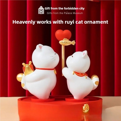 [GGTB00033] The Forbidden City Taobao | Auspicious Cat Ornament for a Perfect Match Cultural and Creative Wedding, Engagement, or Newlywed Gift for the Newlyweds