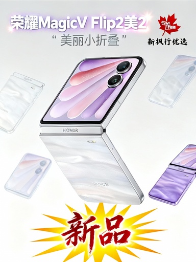 荣耀Magic V Flip2 小折叠屏5G手机 AI 2亿超清写真自拍/5500mAh青海湖电池官方旗舰店官方正品